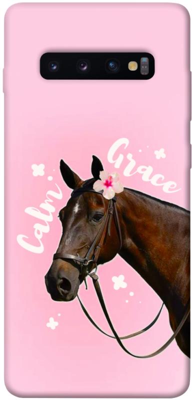 Чехол itsPrint Horse with flower для Samsung Galaxy S10+, животные, купить оптом с доставкой
