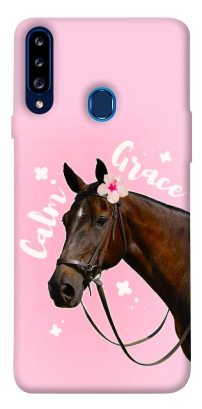 Чехол itsPrint Horse with flower для Samsung Galaxy A20s, животные, купить оптом с доставкой