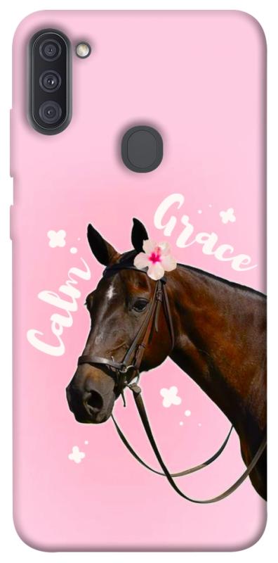 Чехол itsPrint Horse with flower для Samsung Galaxy A11, животные, купить оптом с доставкой