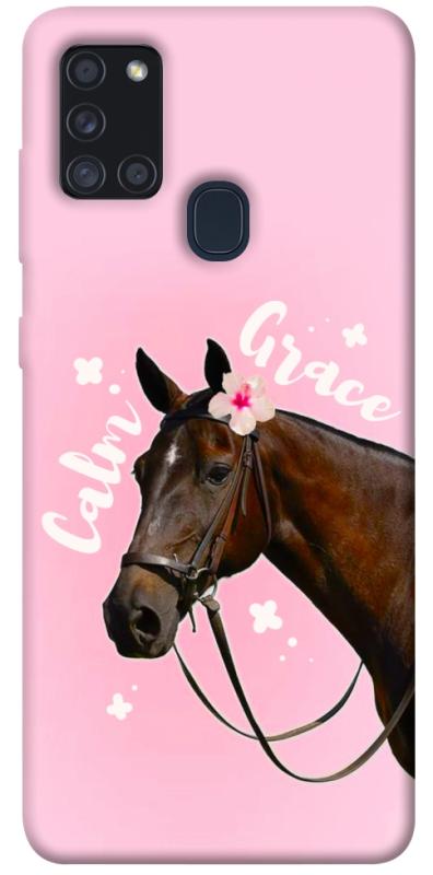 Чехол itsPrint Horse with flower для Samsung Galaxy A21s, животные, купить оптом с доставкой