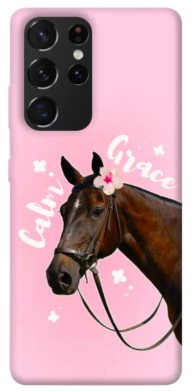 Чехол itsPrint Horse with flower для Samsung Galaxy S21 Ultra, животные, купить оптом с доставкой