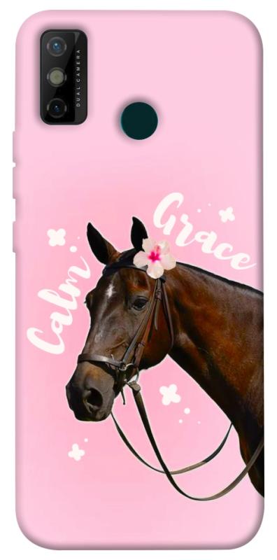 Чехол itsPrint Horse with flower для TECNO Spark 6 Go, животные, купить оптом с доставкой
