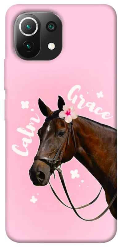 Чехол itsPrint Horse with flower для Xiaomi Mi 11 Lite, животные, купить оптом с доставкой