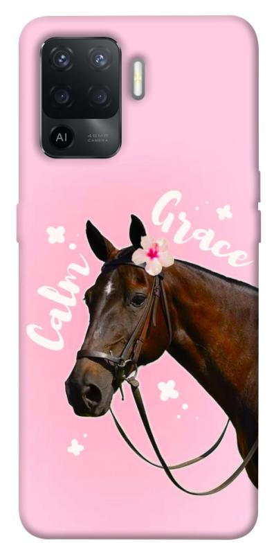 Чехол itsPrint Horse with flower для Oppo Reno 5 Lite, животные, купить оптом с доставкой