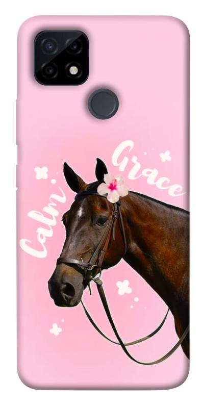 Чехол itsPrint Horse with flower для Realme C21Y, животные, купить оптом с доставкой