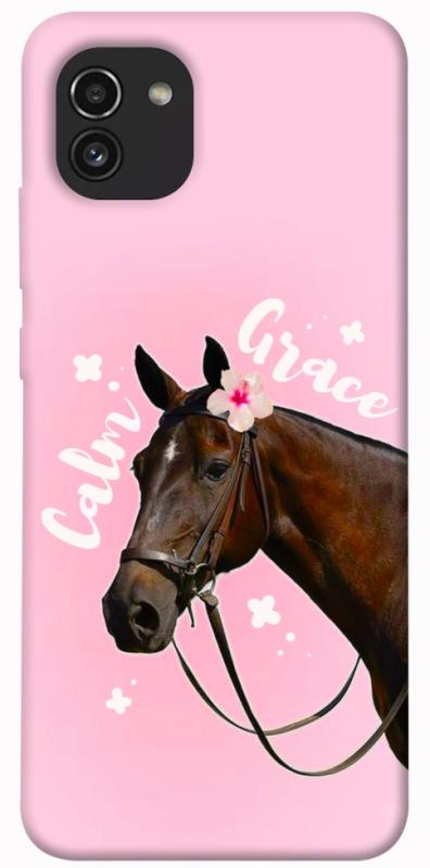 Чохол itsPrint Horse with flower для Samsung Galaxy A03, тварини, купити оптом з доставкою
