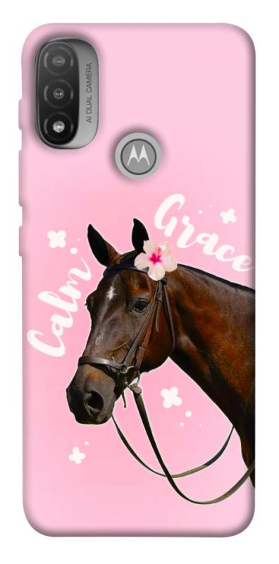Чехол itsPrint Horse with flower для Motorola Moto E20, животные, купить оптом с доставкой