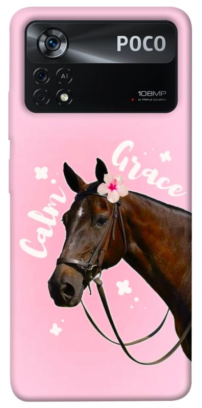Чехол itsPrint Horse with flower для Xiaomi Poco X4 Pro 5G, животные, купить оптом с доставкой