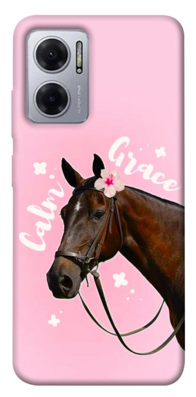 Чехол itsPrint Horse with flower для Xiaomi Redmi Note 11E, животные, купить оптом с доставкой