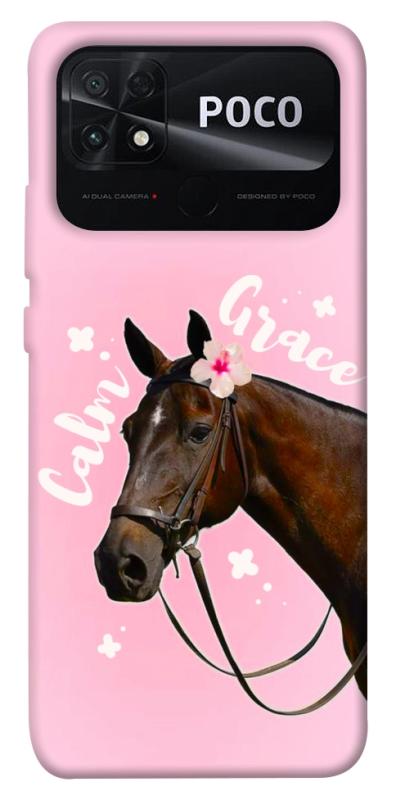 Чехол itsPrint Horse with flower для Xiaomi Poco C40, животные, купить оптом с доставкой
