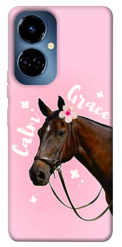 Чехол itsPrint Horse with flower для TECNO Camon 19 (CI6n) / 19 Pro (CI8n), животные, купить оптом с доставкой