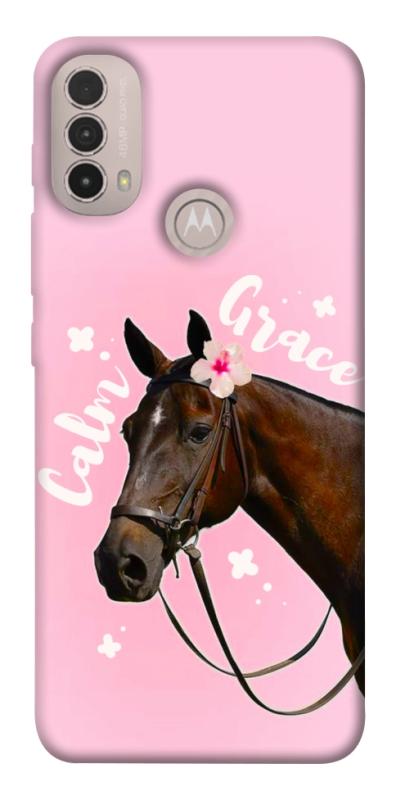 Чехол itsPrint Horse with flower для Motorola Moto E40, животные, купить оптом с доставкой