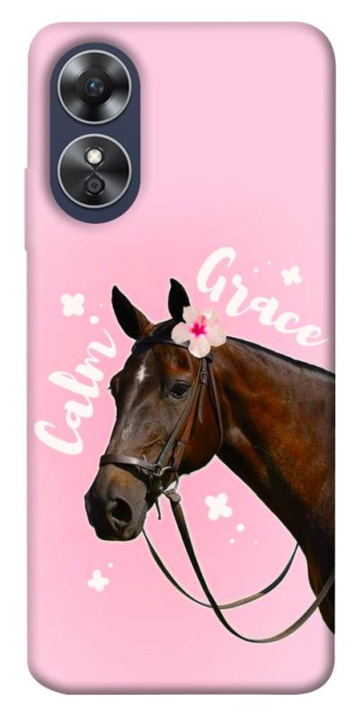 Чехол itsPrint Horse with flower для Oppo A17, животные, купить оптом с доставкой