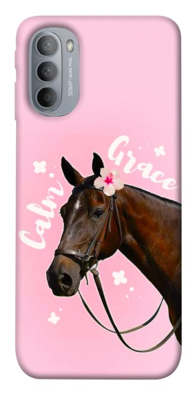 Чехол itsPrint Horse with flower для Motorola Moto G31, животные, купить оптом с доставкой