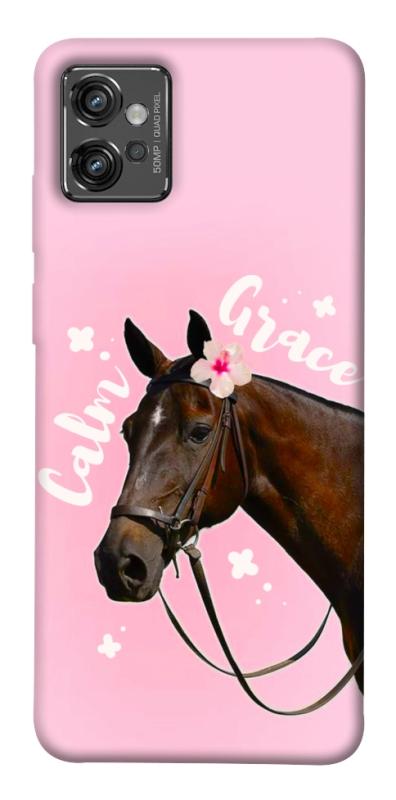 Чехол itsPrint Horse with flower для Motorola Moto G32, животные, купить оптом с доставкой