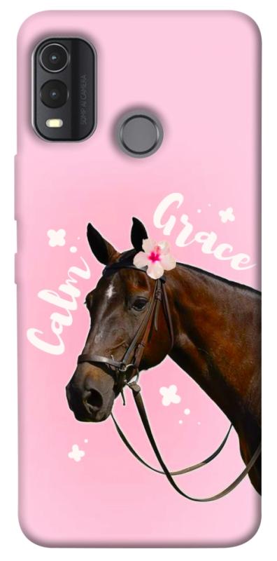 Чехол itsPrint Horse with flower для Nokia G11 Plus, животные, купить оптом с доставкой