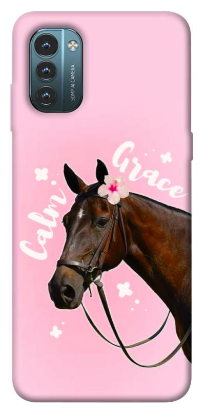 Чехол itsPrint Horse with flower для Nokia G21, животные, купить оптом с доставкой
