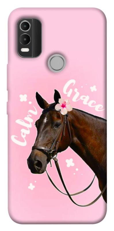 Чехол itsPrint Horse with flower для Nokia C21 Plus, животные, купить оптом с доставкой