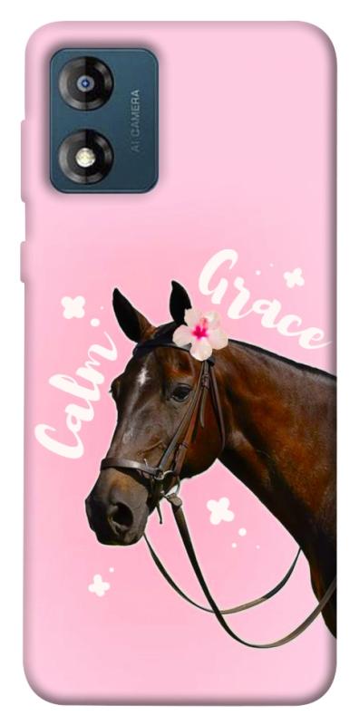Чехол itsPrint Horse with flower для Motorola Moto E13, животные, купить оптом с доставкой