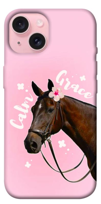 Чехол itsPrint Horse with flower для Apple iPhone 15 (6.1"), животные, купить оптом с доставкой