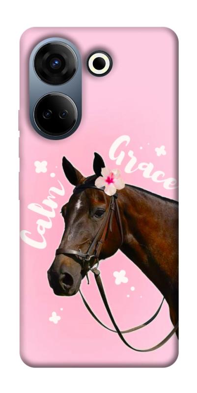 Чехол itsPrint Horse with flower для TECNO Camon 20 Pro (CK7n), животные, купить оптом с доставкой