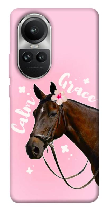 Чехол itsPrint Horse with flower для Oppo Reno 10, животные, купить оптом с доставкой