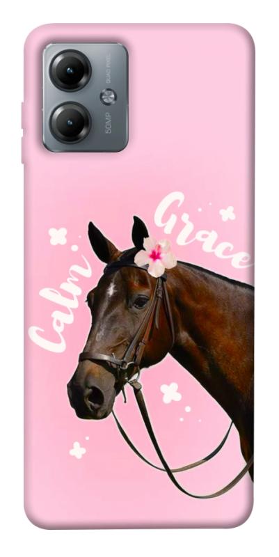 Чехол itsPrint Horse with flower для Motorola Moto G14, животные, купить оптом с доставкой