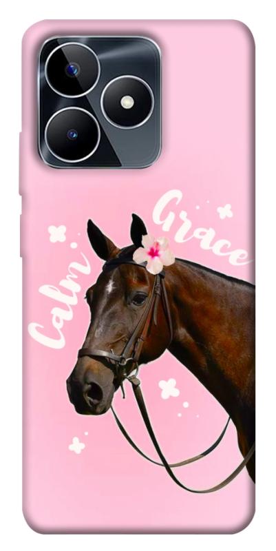 Чехол itsPrint Horse with flower для Realme C53, животные, купить оптом с доставкой
