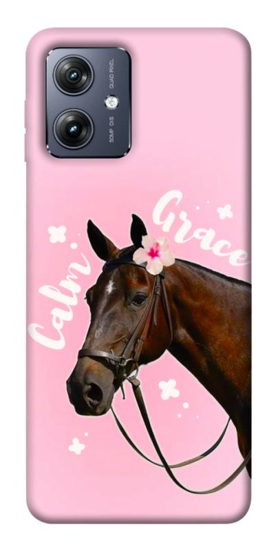 Чехол itsPrint Horse with flower для Motorola Moto G54, животные, купить оптом с доставкой