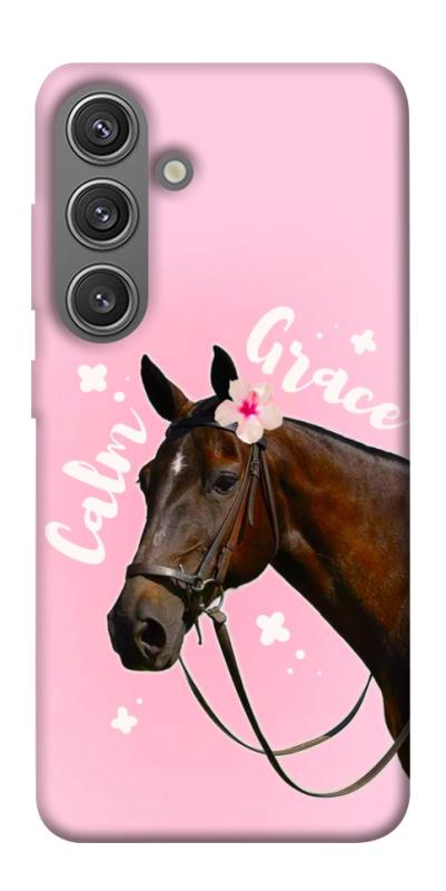 Чехол itsPrint Horse with flower для Samsung Galaxy S24, животные, купить оптом с доставкой