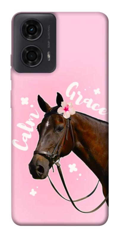 Чехол itsPrint Horse with flower для Motorola Moto G24, животные, купить оптом с доставкой