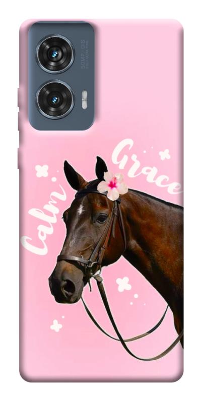 Чохол itsPrint Horse with flower для Motorola Edge 50 Fusion, тварини, купити оптом з доставкою