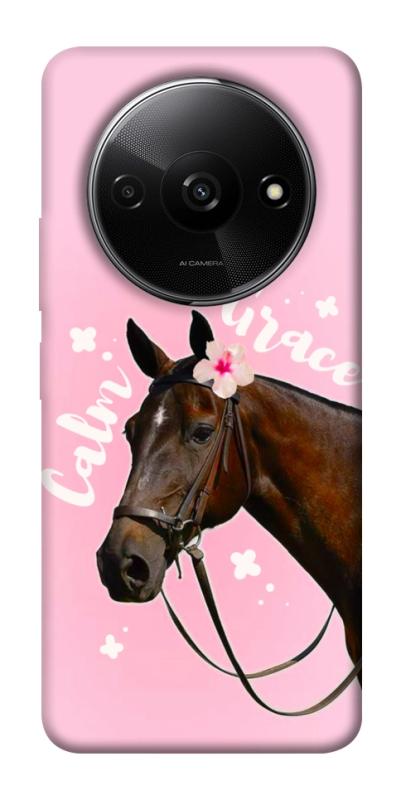 Чехол itsPrint Horse with flower для Xiaomi Redmi A3, животные, купить оптом с доставкой