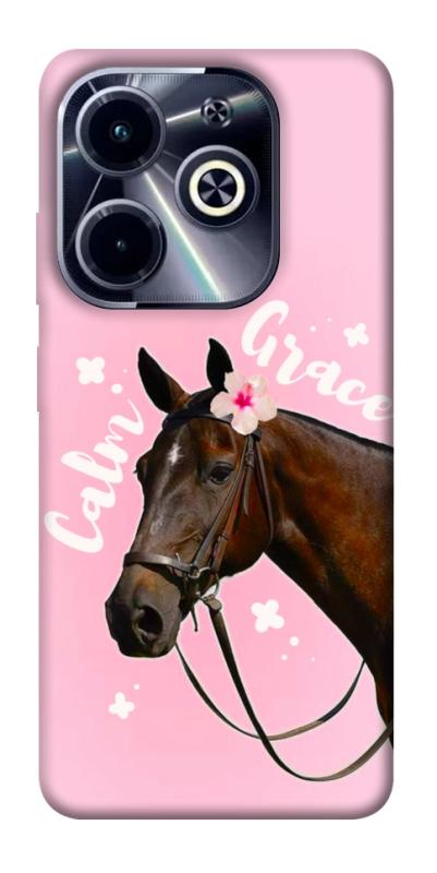 Чехол itsPrint Horse with flower для Infinix Hot 40i, животные, купить оптом с доставкой