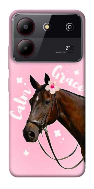 Чехол itsPrint Horse with flower для ZTE Blade A54 4G, животные, купить оптом с доставкой