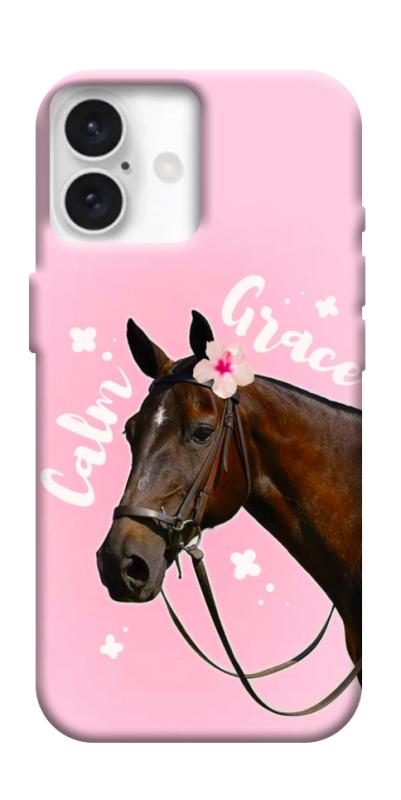 Чехол itsPrint Horse with flower для Apple iPhone 16 (6.1"), животные, купить оптом с доставкой