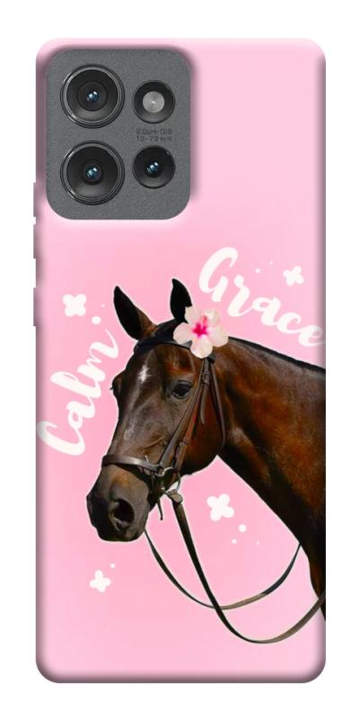 Чехол itsPrint Horse with flower для Motorola Edge 50, животные, купить оптом с доставкой