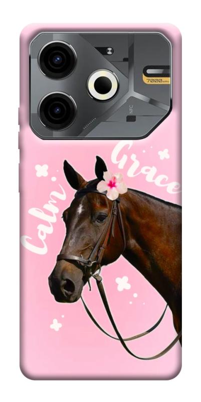 Чохол itsPrint Horse with flower для TECNO Pova 6 Neo (LI6), тварини, купити оптом з доставкою