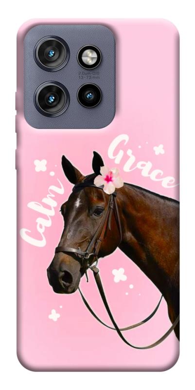 Чехол itsPrint Horse with flower для Motorola Edge 50 Neo, животные, купить оптом с доставкой