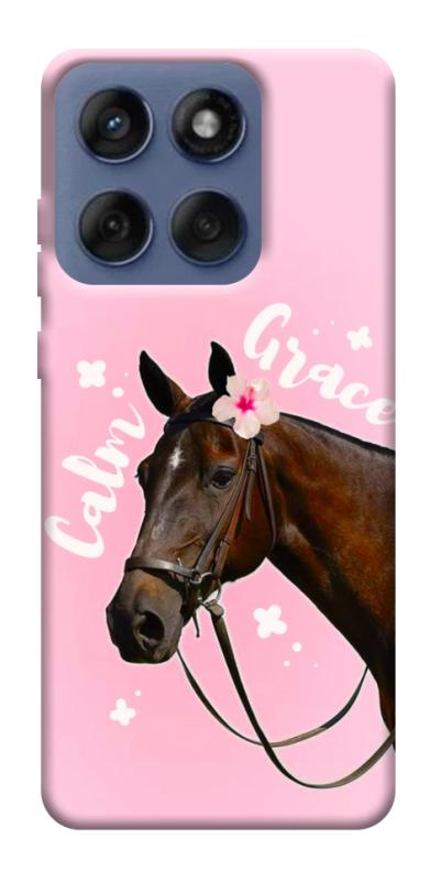 Чехол itsPrint Horse with flower для Motorola Edge 60 Fusion, животные, купить оптом с доставкой