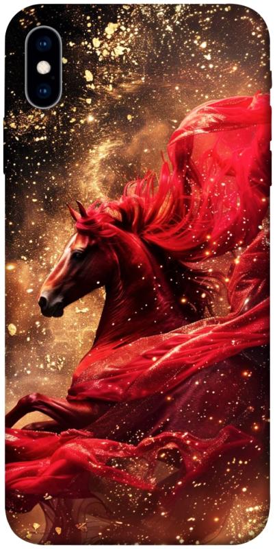 Чехол itsPrint Red sparkles Horse для Apple iPhone X (5.8"), животные, купить оптом с доставкой