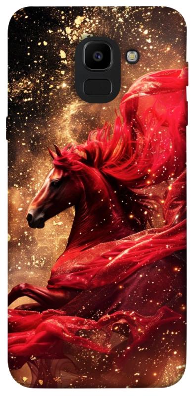 Чехол itsPrint Red sparkles Horse для Samsung J600F Galaxy J6 (2018), животные, купить оптом с доставкой