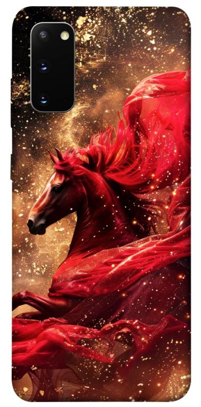 Чехол itsPrint Red sparkles Horse для Samsung Galaxy S20, животные, купить оптом с доставкой