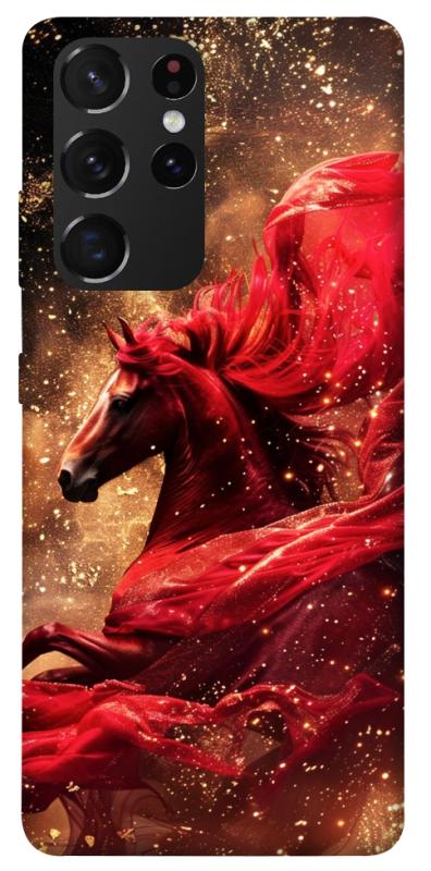 Чехол itsPrint Red sparkles Horse для Samsung Galaxy S21 Ultra, животные, купить оптом с доставкой