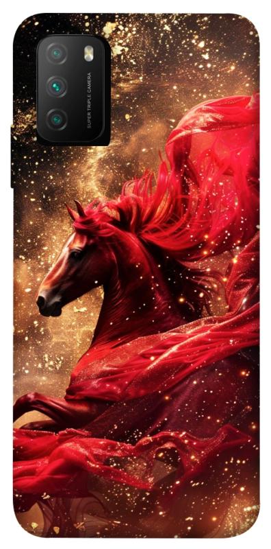 Чехол itsPrint Red sparkles Horse для Xiaomi Poco M3, животные, купить оптом с доставкой