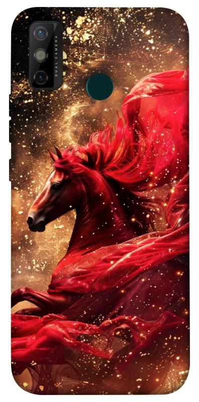 Чехол itsPrint Red sparkles Horse для TECNO Spark 6 Go, животные, купить оптом с доставкой