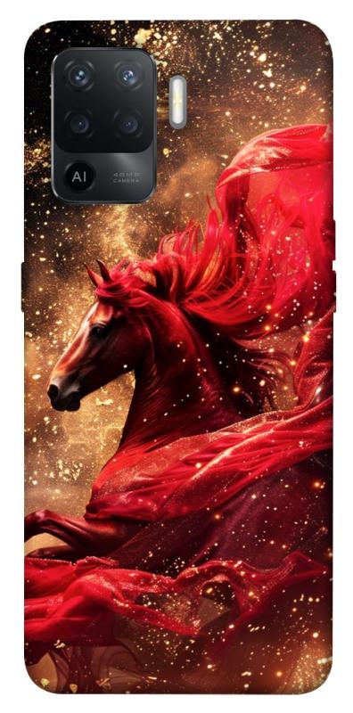 Чехол itsPrint Red sparkles Horse для Oppo Reno 5 Lite, животные, купить оптом с доставкой