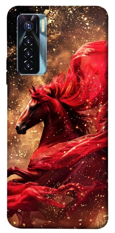 Чехол itsPrint Red sparkles Horse для TECNO Camon 17 Pro, животные, купить оптом с доставкой