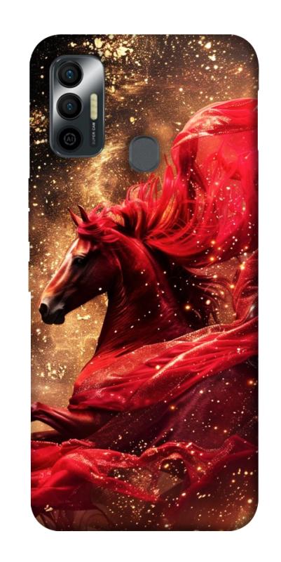 Чехол itsPrint Red sparkles Horse для TECNO Spark 7, животные, купить оптом с доставкой