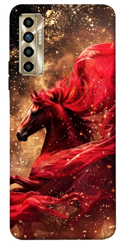 Чехол itsPrint Red sparkles Horse для TECNO Camon 17P, животные, купить оптом с доставкой